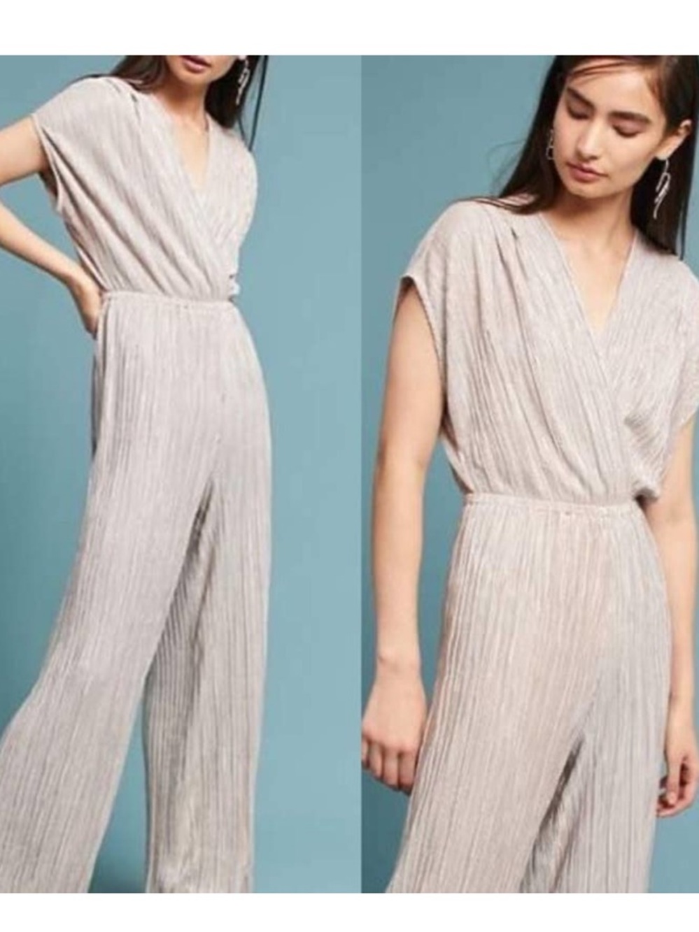 NWT ANTHRO Porridge Metallic Jumpsuit XS